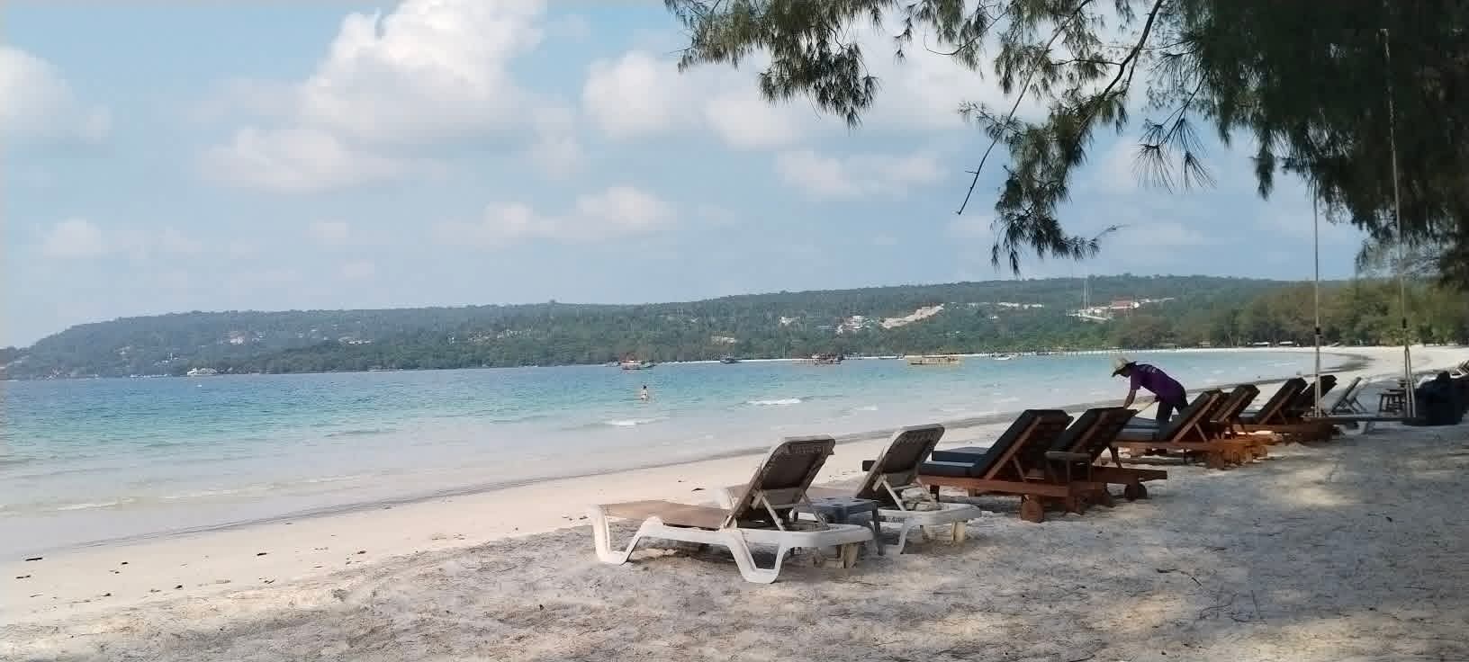 Enjoy With Sun Bed And White Sand